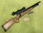 Preloved Prestige Black Kat.22 Air Rifle with Scope and Bag - Used