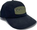 Scott 5 Panel Black Hat with Green Scott Patch on Front
