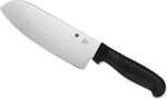 Spyderco Kitchen Santoku Lightweight Black 6.81in Fixed Blade