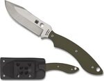 Spyderco Stok Bowie OD Green with Sheath 2.95in Fixed Blade
