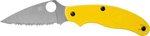 Spyderco UK Penknife Serrated Lightweight Yellow Magnacut 2.98in Locking Knife